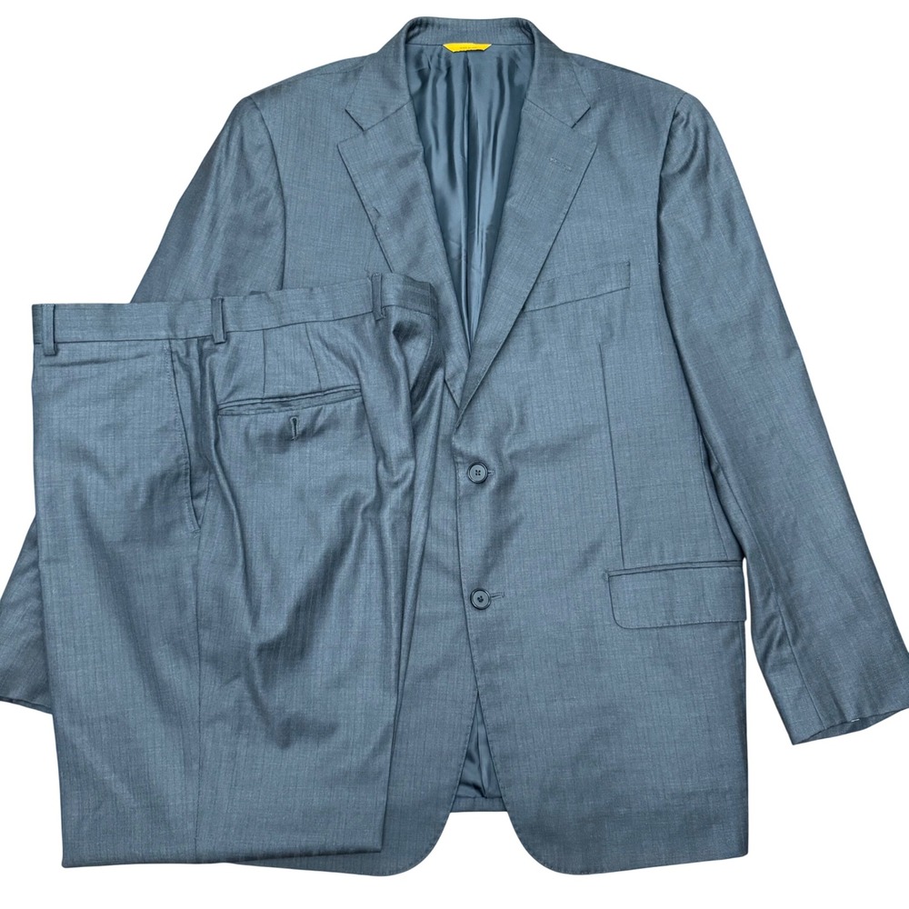 Hickey Freeman Suit Mens 42R 36x30 Gray Loro Piana Wish Super 170s Wool USA